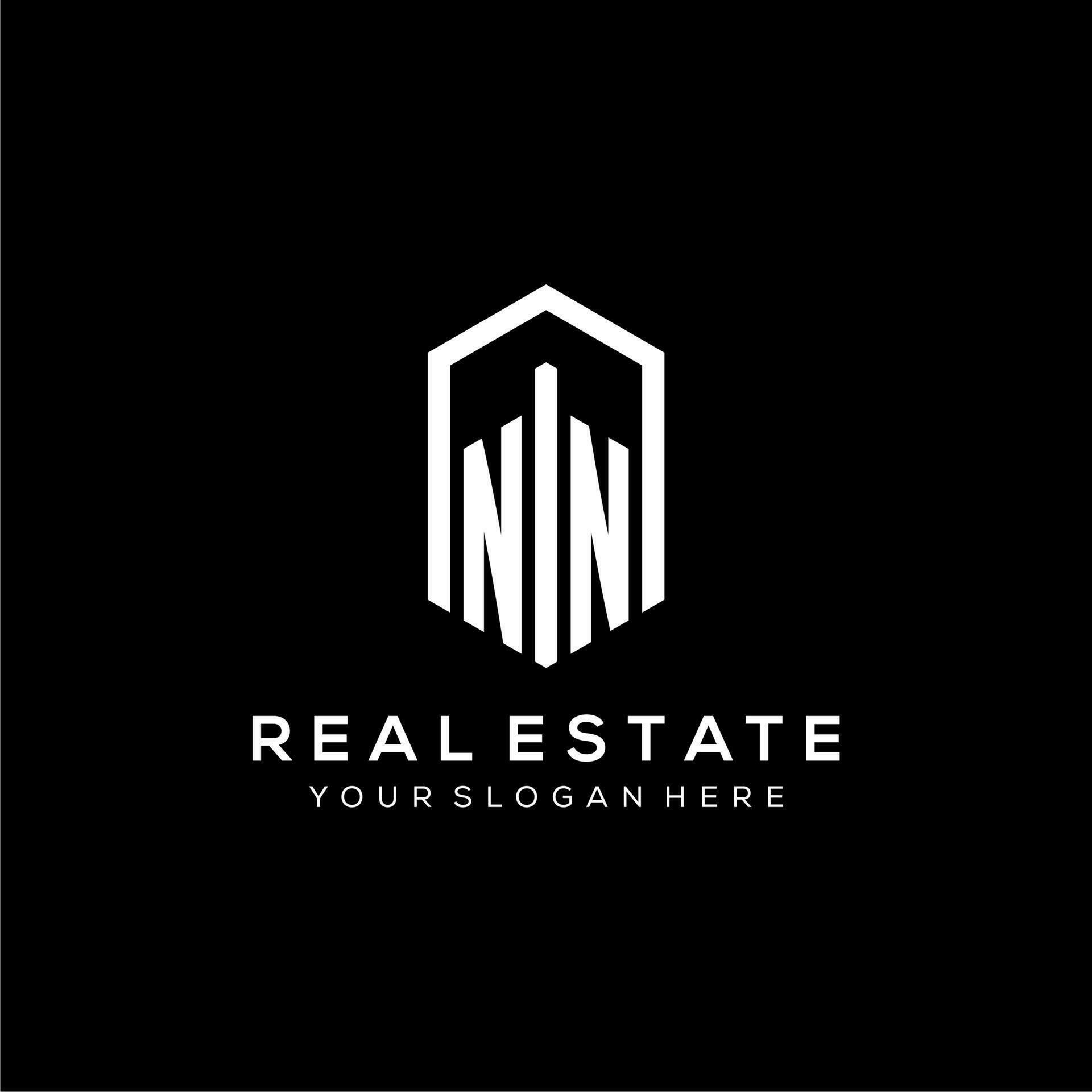 Letter NN logo for real estate with hexagon icon design 26578741 Vector