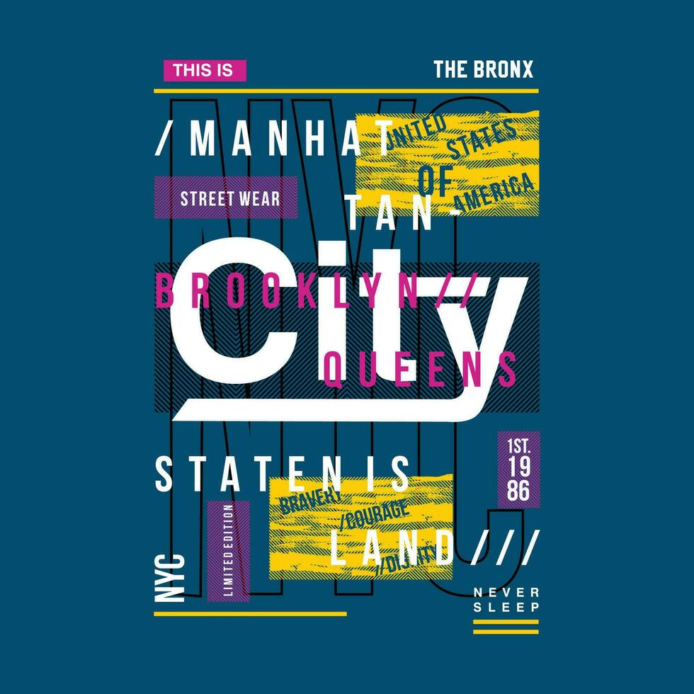 manhattan abstract graphic, typography vector, t shirt design illustration, good for ready print, and other use vector