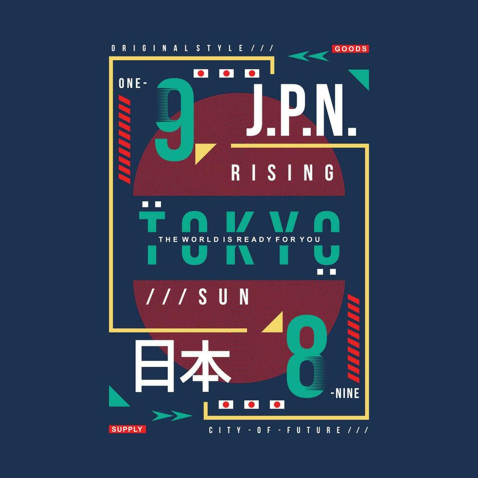 tokyo japan typography vector, graphic design, fashion illustration, for casual style print t shirt vector