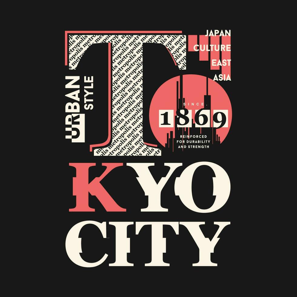 okyo japan, east asia, graphic design, typography vector, illustration, for print t shirt, cool modern style vector