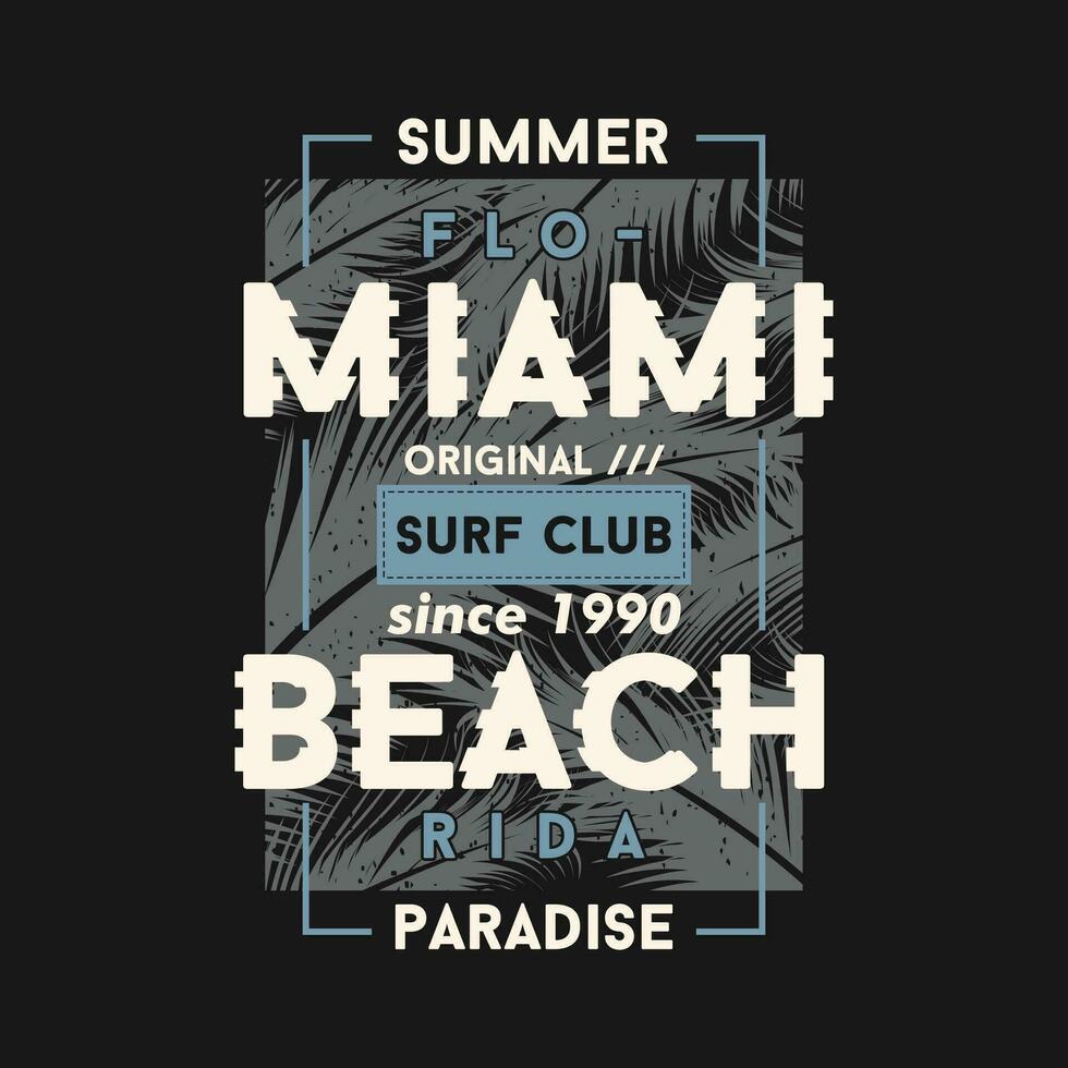 Miami playa resumen gráfico, tipografía vector, t camisa diseño ilustración, bueno para Listo imprimir, y otro utilizar vector