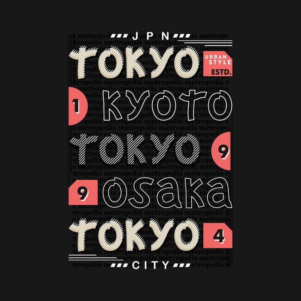 okyo japan, east asia, graphic design, typography vector, illustration, for print t shirt, cool modern style vector