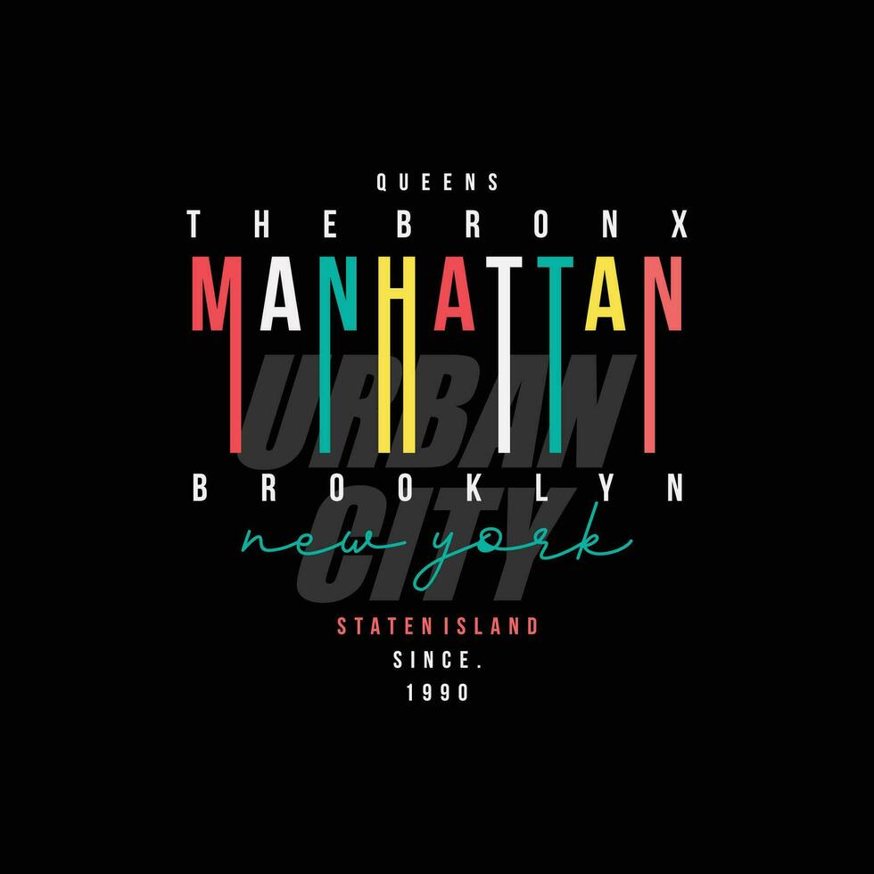 manhattan lettering typography vector, abstract graphic, illustration, for print t shirt vector