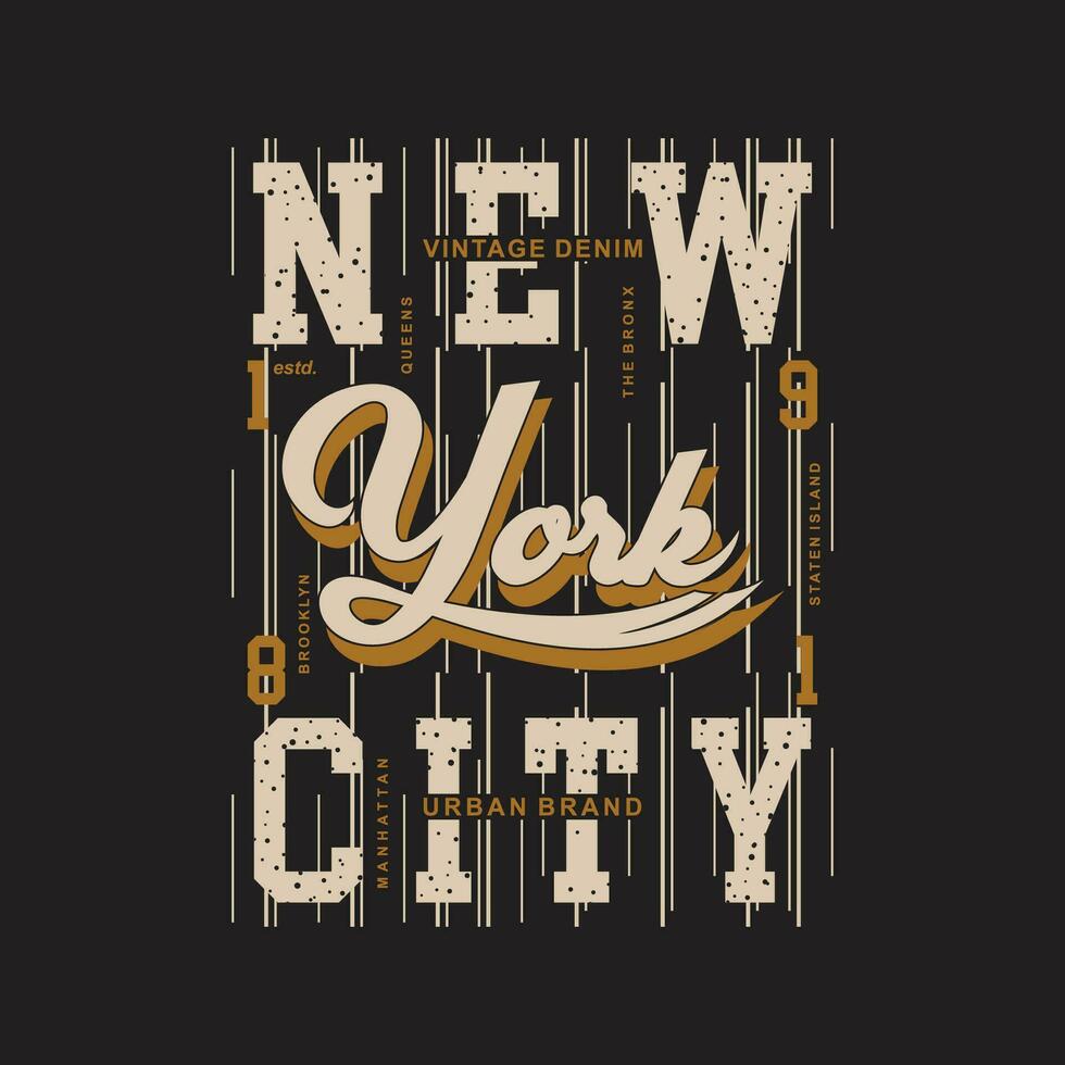 nuevo York ciudad, texto marco, gráfico t camisa diseño, tipografía vector, ilustración, casual estilo vector