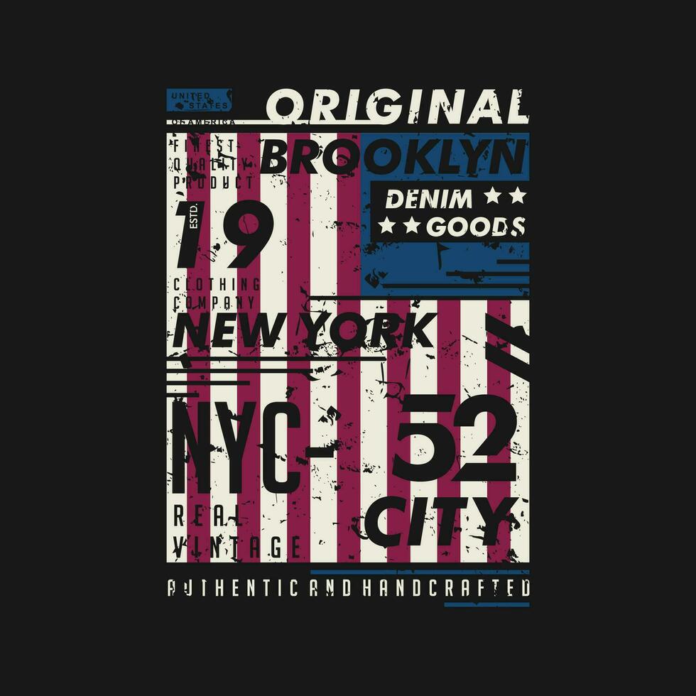 broklyn wit abstract flag typography slogan graphic, t shirt vector, illustration, for cool casual mens style vector