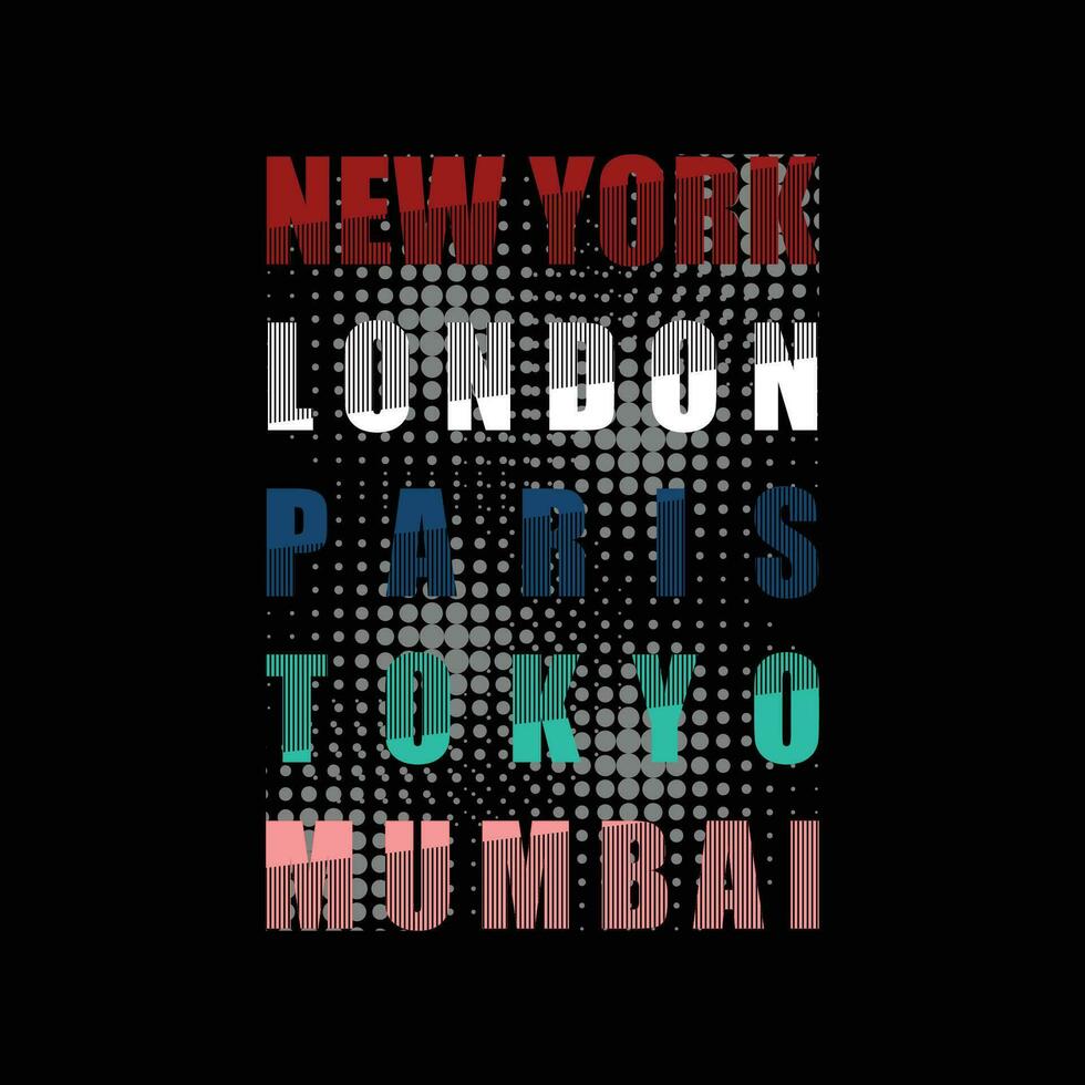 Londres París tokio Mumbai famoso ciudad nombre gráfico, tipografía vector, ilustración, para impresión t camisa, con tokio Japón moderno estilo vector