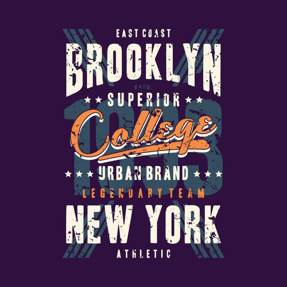 brooklyn college sporty graphic fashion style, t shirt design, typography vector, illustration vector