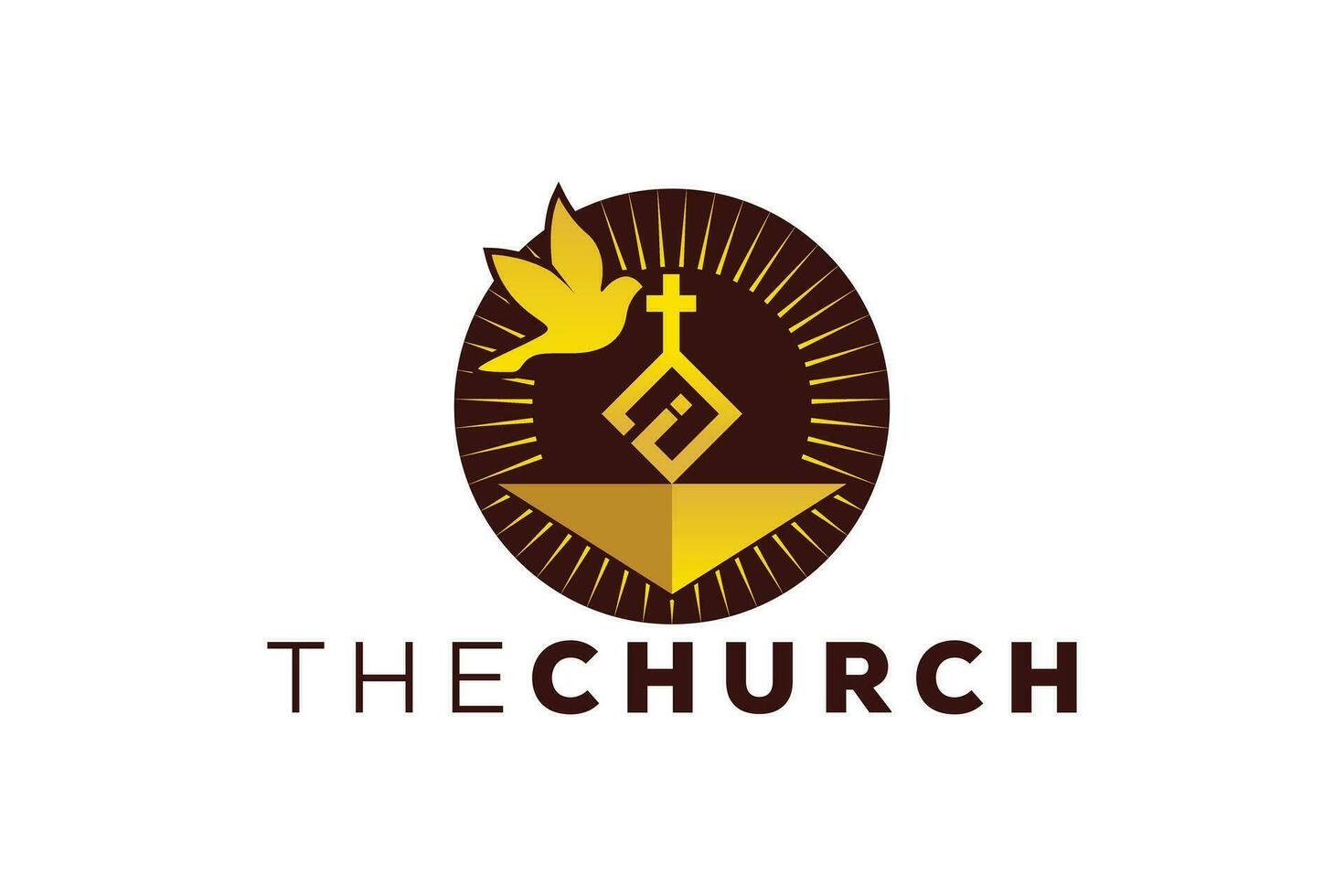 Trendy and Professional letter i church sign Christian and peaceful vector logo