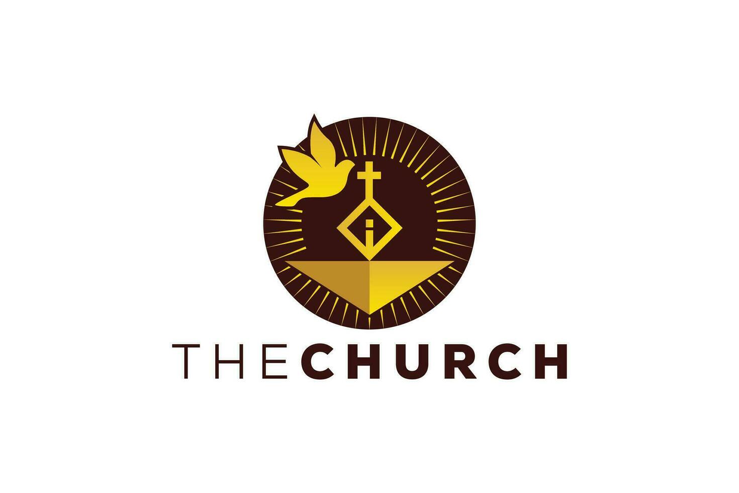 de moda y profesional letra yo Iglesia firmar cristiano y pacífico vector logo