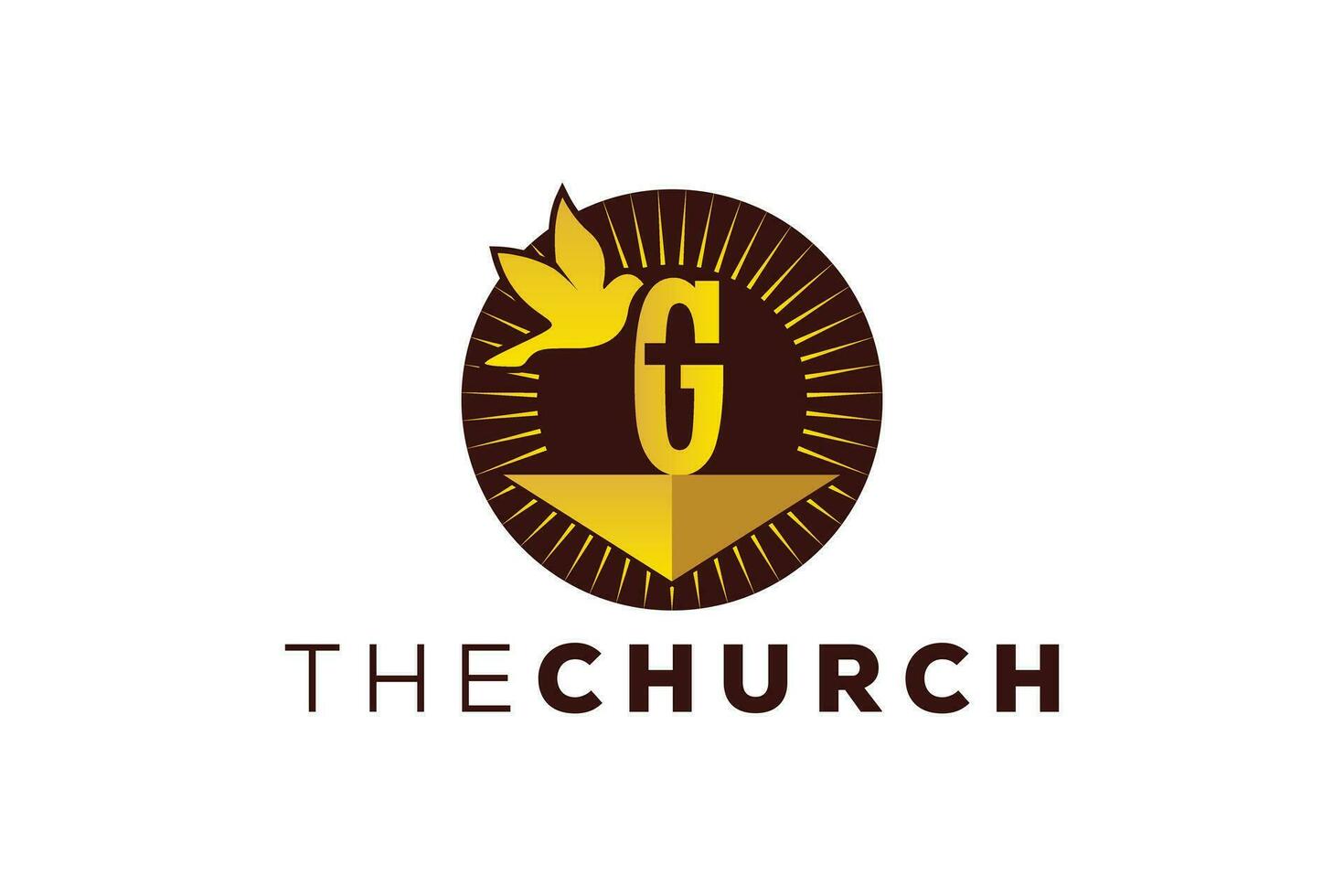 Trendy and Professional letter G church sign Christian and peaceful vector logo