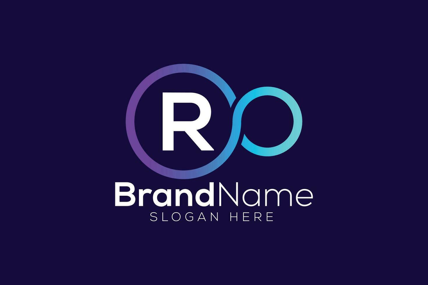 Letter R or R O Trendy and Professional Colorful infinity technology logo design vector template