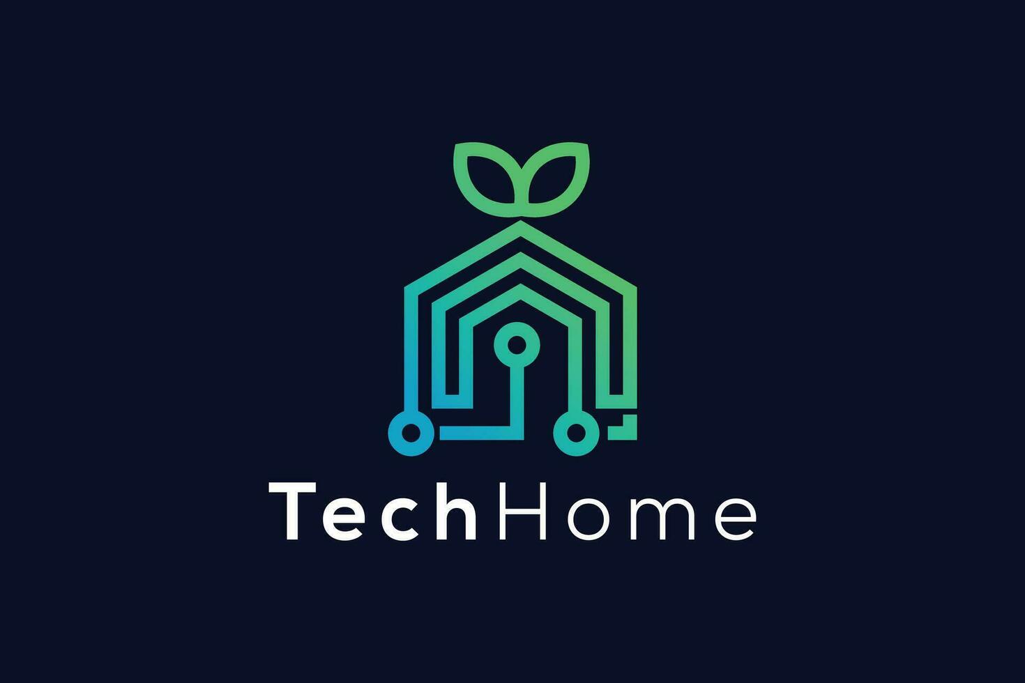 Green technology home Logo design vector template