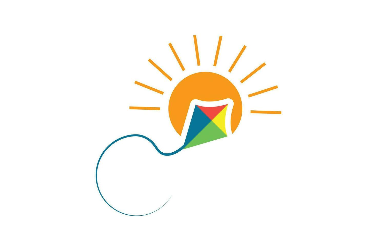Trendy and Professional sun and kite logo design vector template