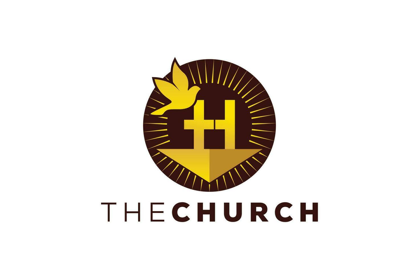 Trendy and Professional letter H church sign Christian and peaceful vector logo