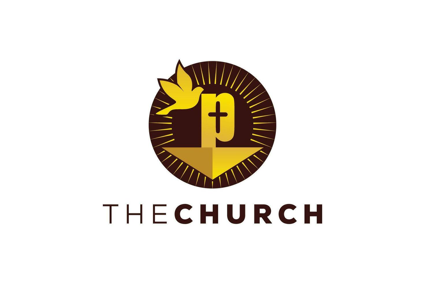 Trendy and Professional letter P church sign Christian and peaceful vector logo