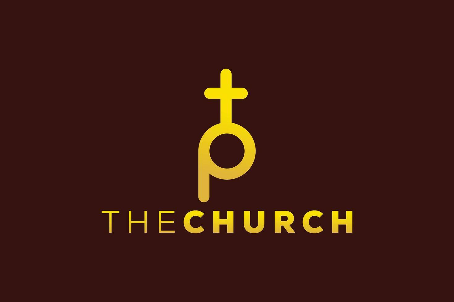 Trendy and Professional letter P church sign Christian and peaceful vector logo