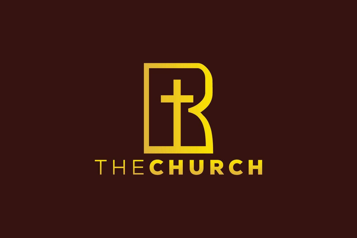 Trendy and Professional letter R church sign Christian and peaceful vector logo