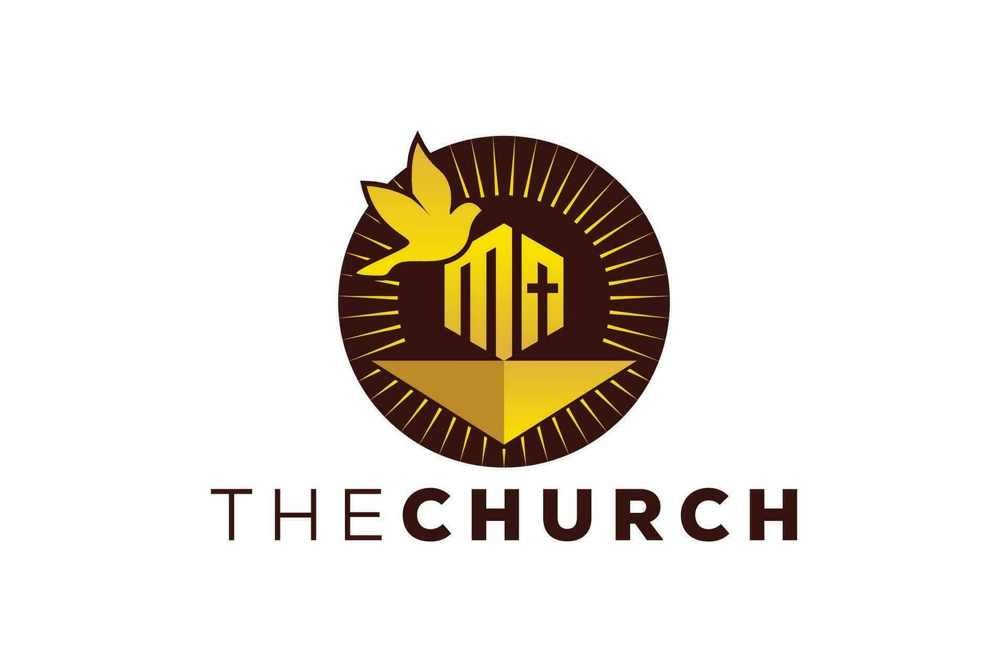 Trendy and Professional letter M church sign Christian and peaceful vector logo