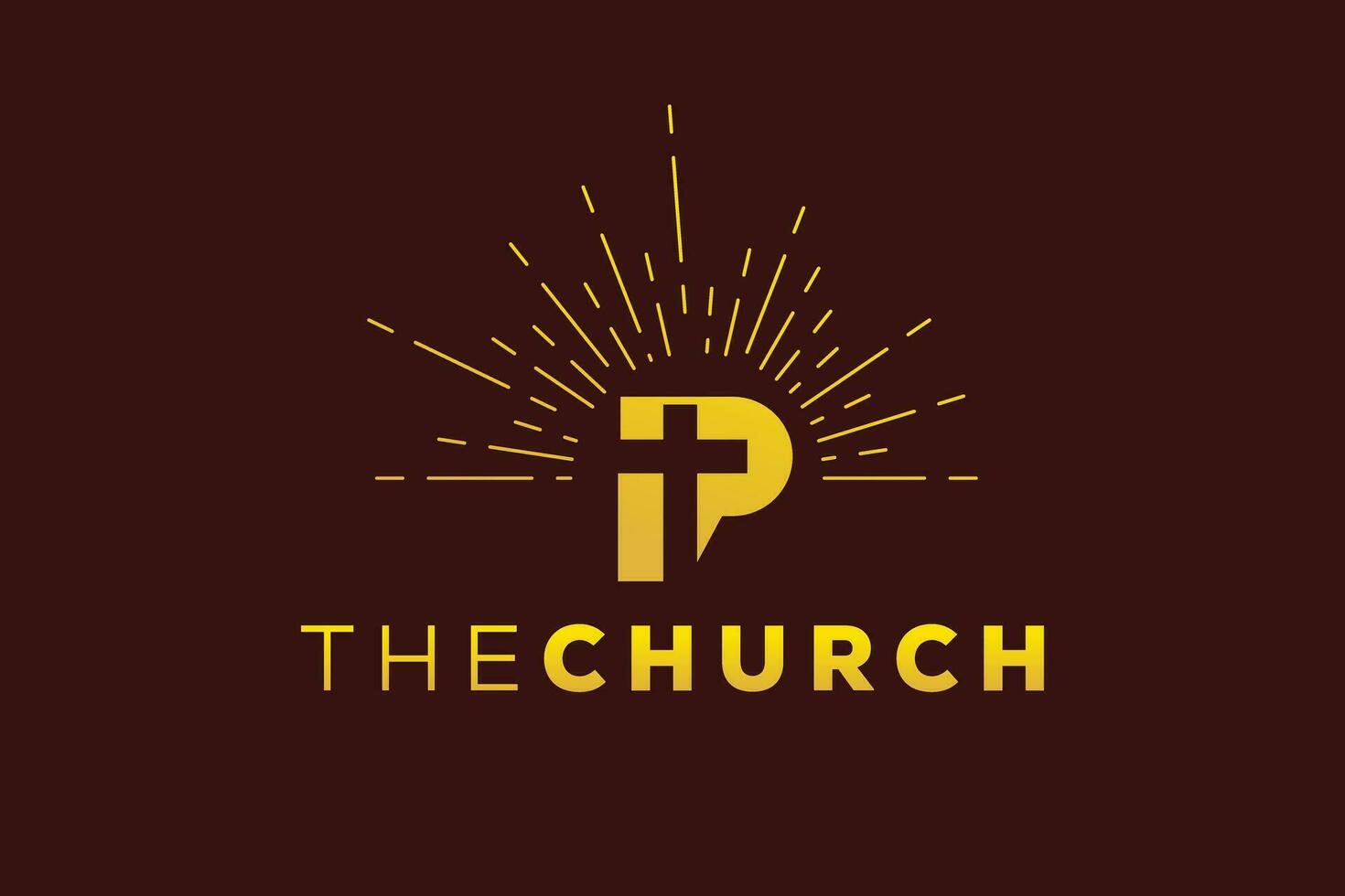 Trendy and Professional letter P church sign Christian and peaceful vector logo