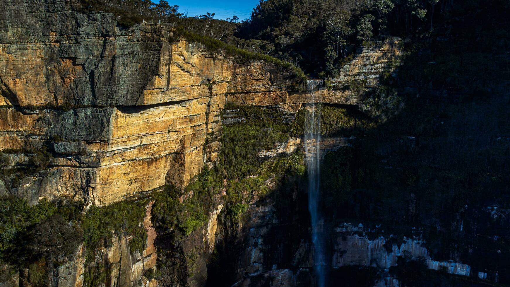 Aerial photo of Govetts Leap Blue Mountains NSW Australia