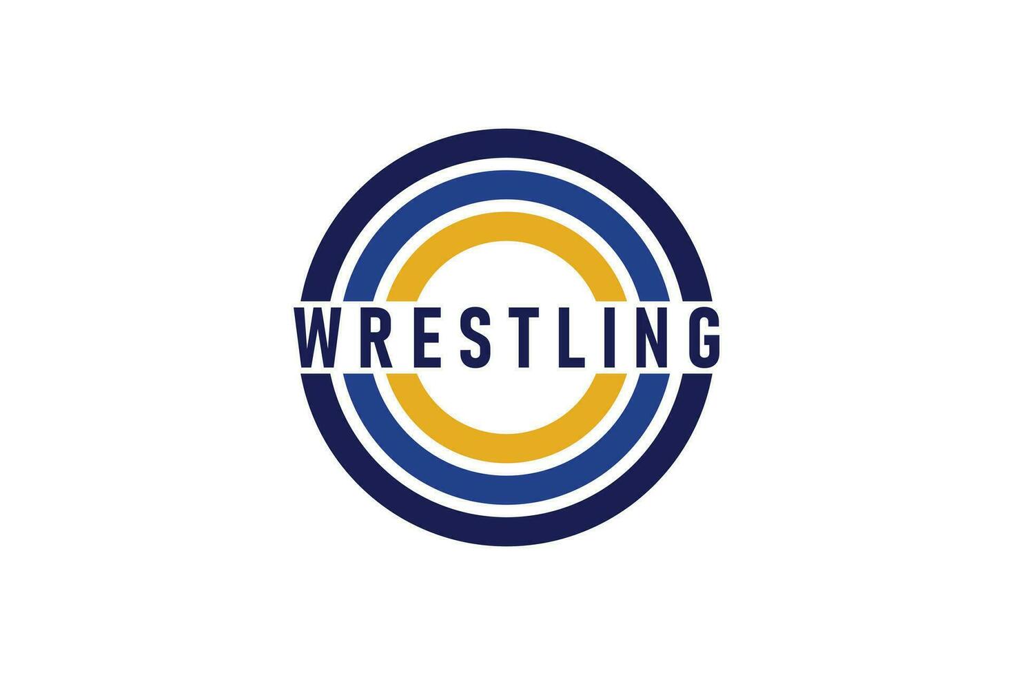 Professional wrestling ground logo design vector template