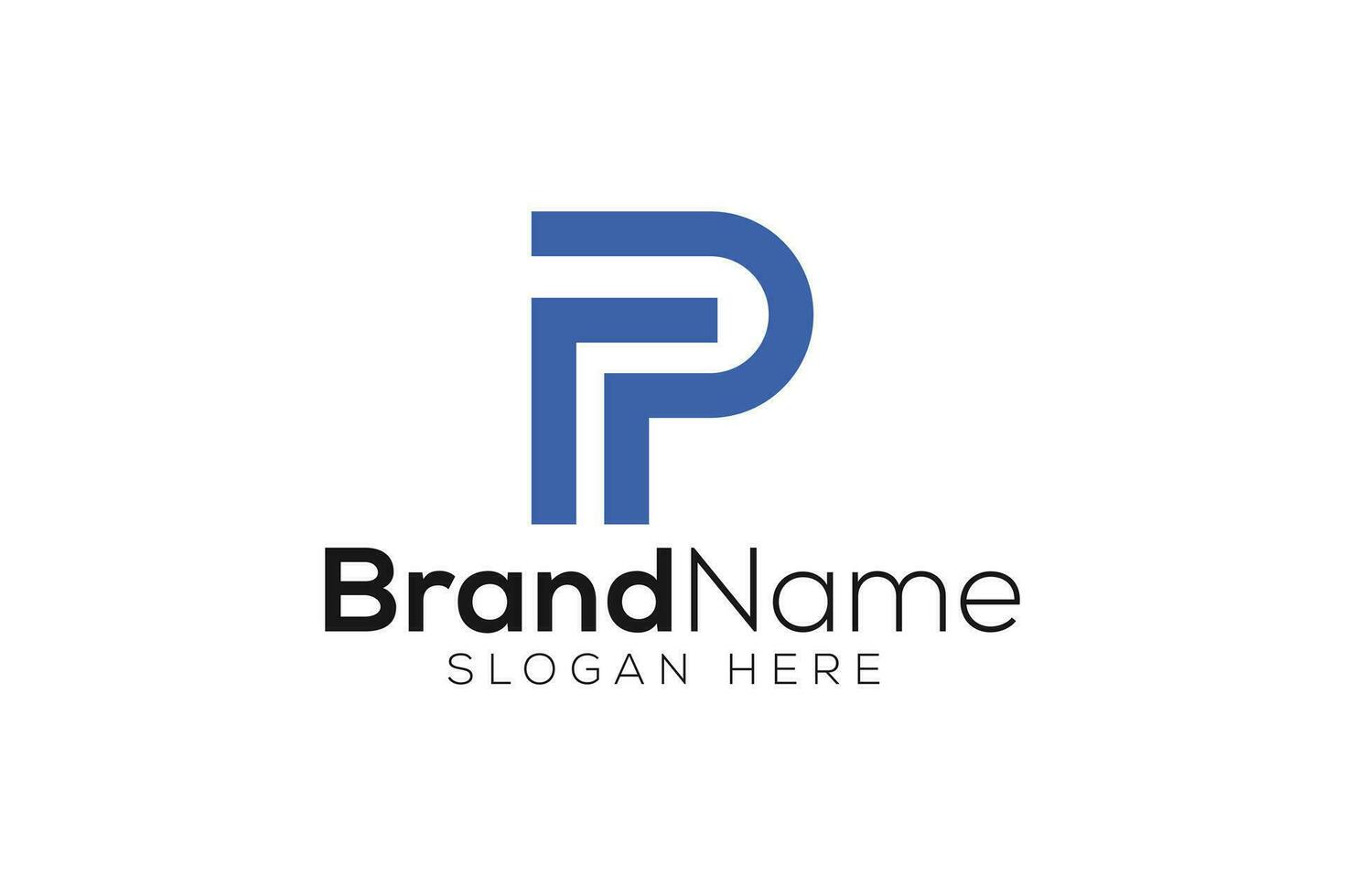 Trendy Professional letter P r logo design vector template