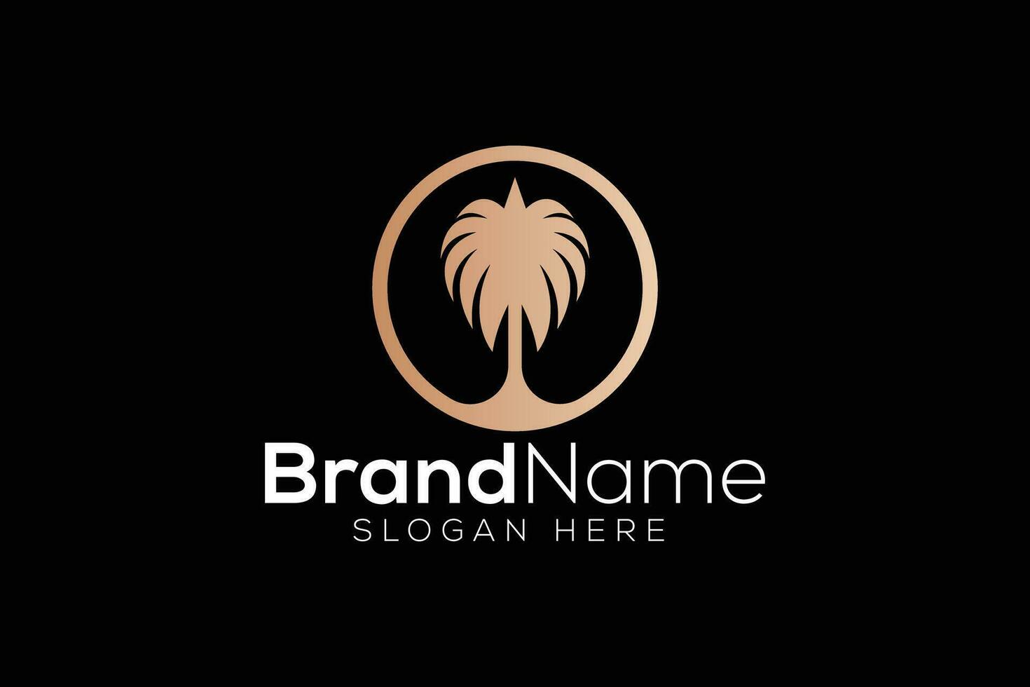 Minimal Awesome Trendy palm tree Logo design vector template