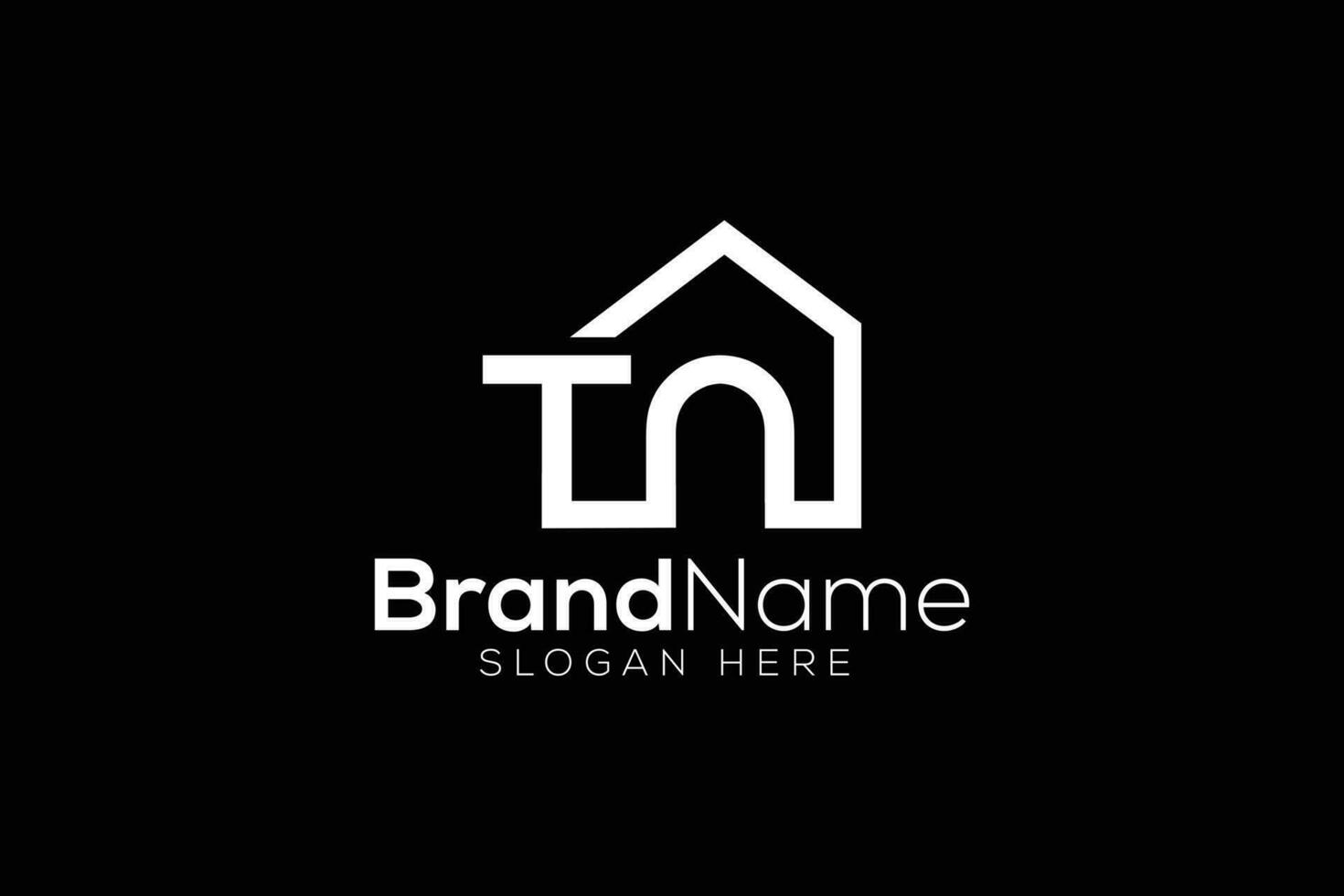 Minimal letter T N real estate home Logo design vector template