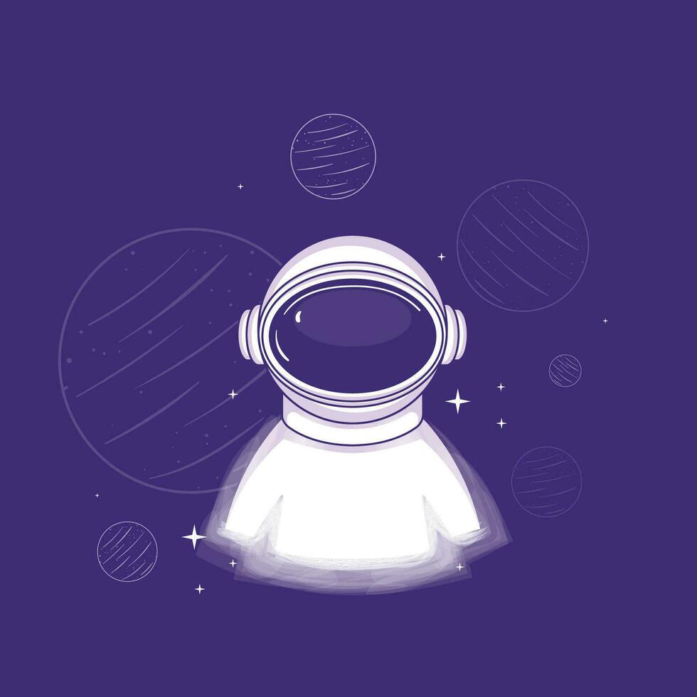 Isolated astronaut character on a space background Vector