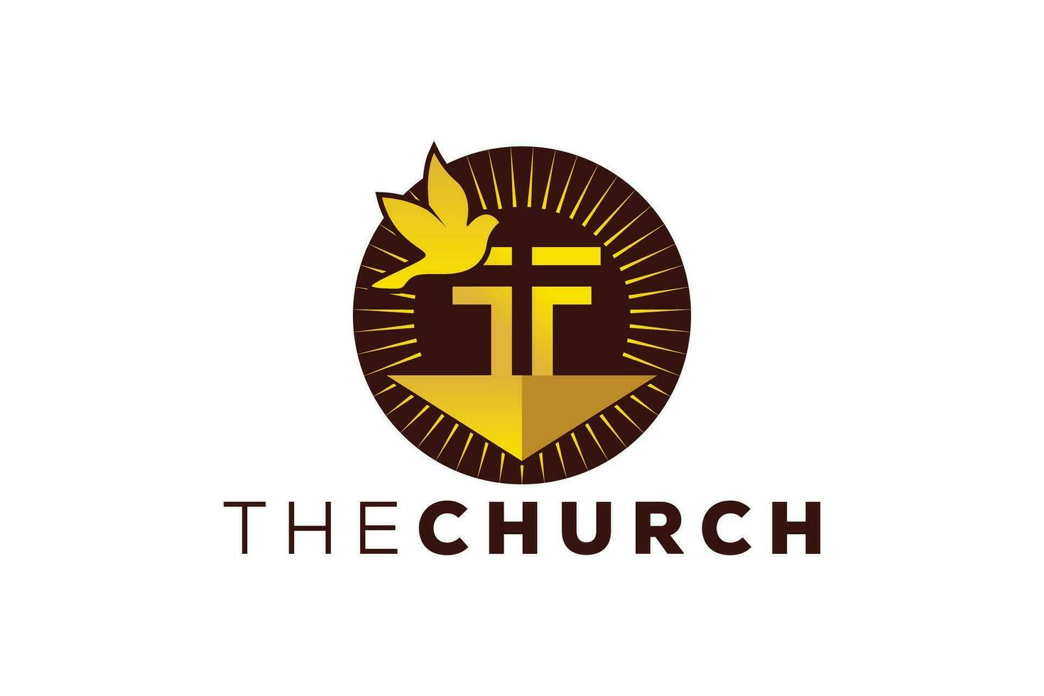 Trendy and Professional letter F church sign Christian and peaceful vector logo
