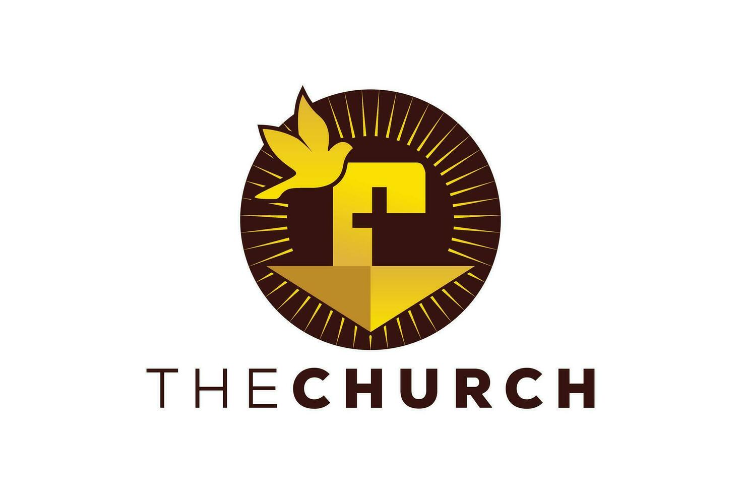 Trendy and Professional letter R church sign Christian and peaceful vector logo