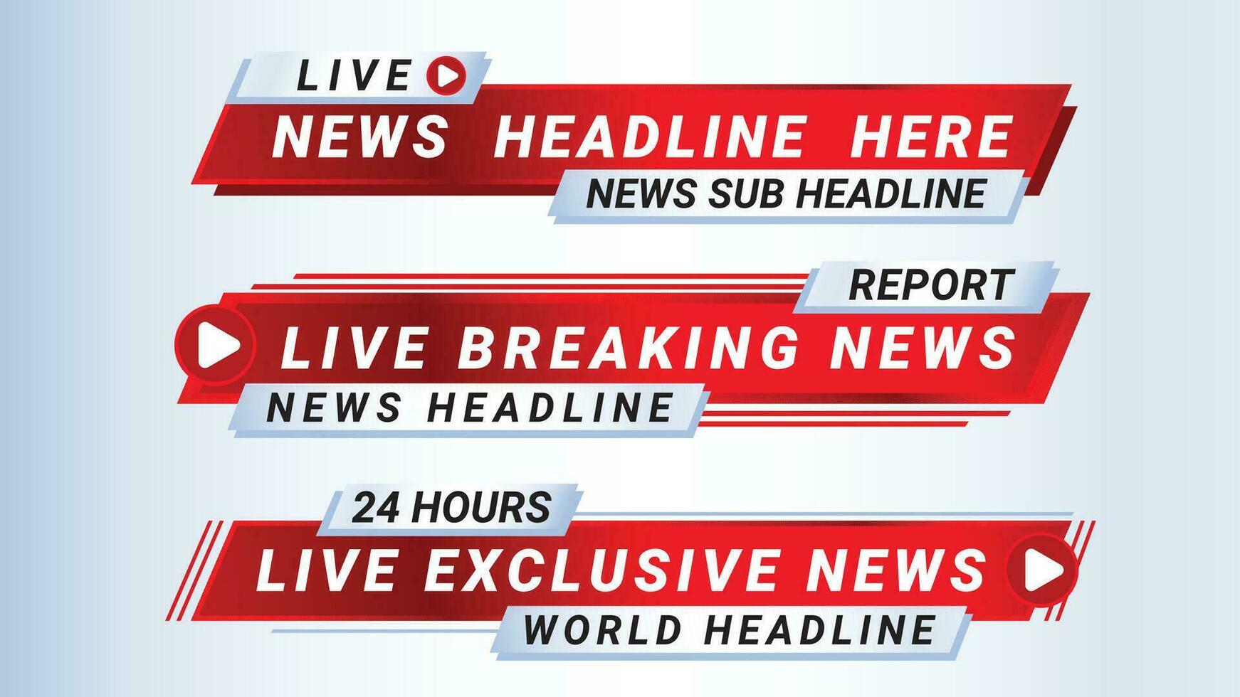 FREE NEWS LOWER THIRD RED BREAKING NEWS vector