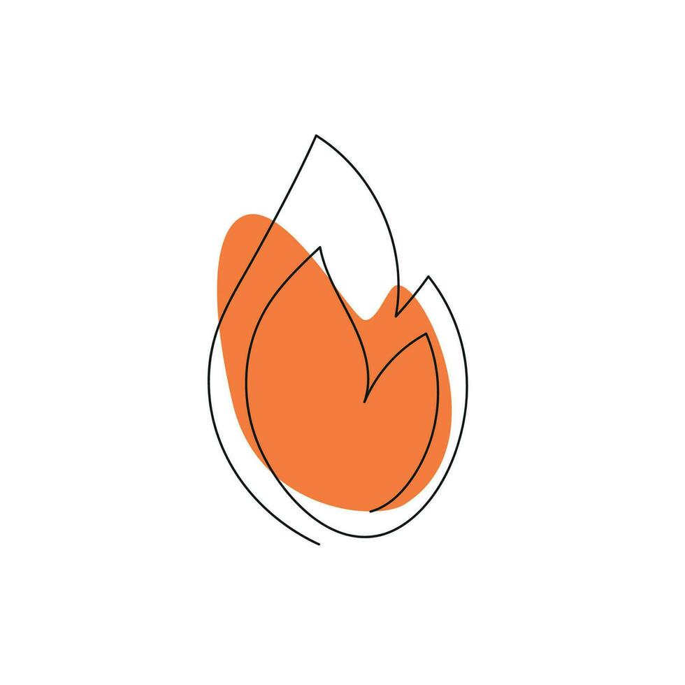 Symbol of fire. One line drawing, minimalism. Vector illustration.