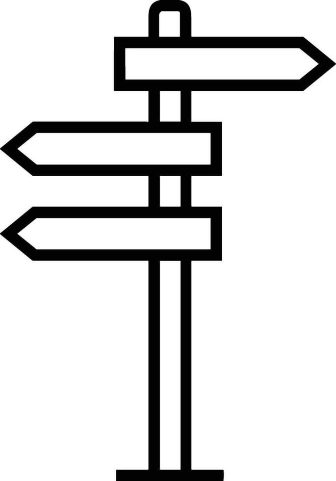 signpost direction icon symbol vector image. Illustration of the arrow information signboard guide destination design image. EPS 10