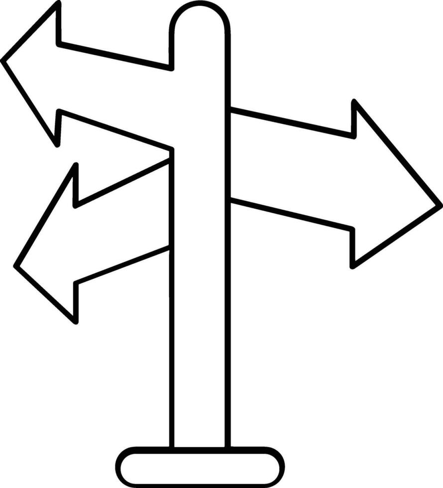 signpost direction icon symbol vector image. Illustration of the arrow information signboard guide destination design image. EPS 10