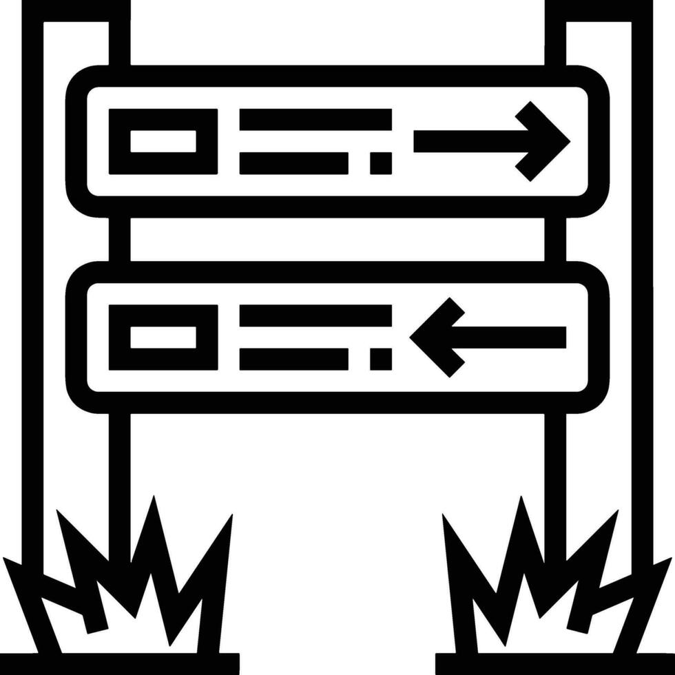 signpost direction icon symbol vector image. Illustration of the arrow information signboard guide destination design image. EPS 10