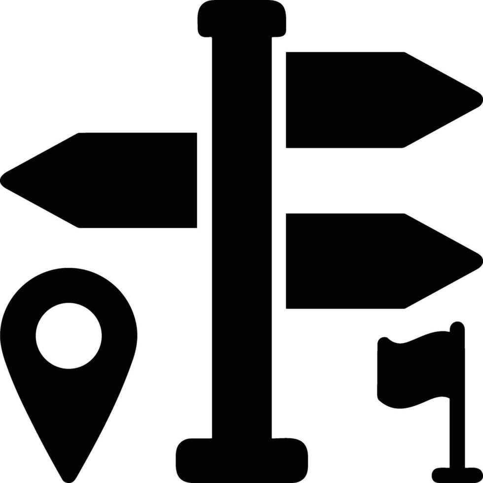 signpost direction icon symbol vector image. Illustration of the arrow information signboard guide destination design image. EPS 10