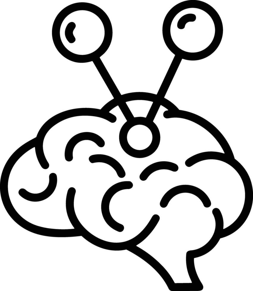 Brain idea symbol icon vector image. Illustration of the creative intelligence think design image