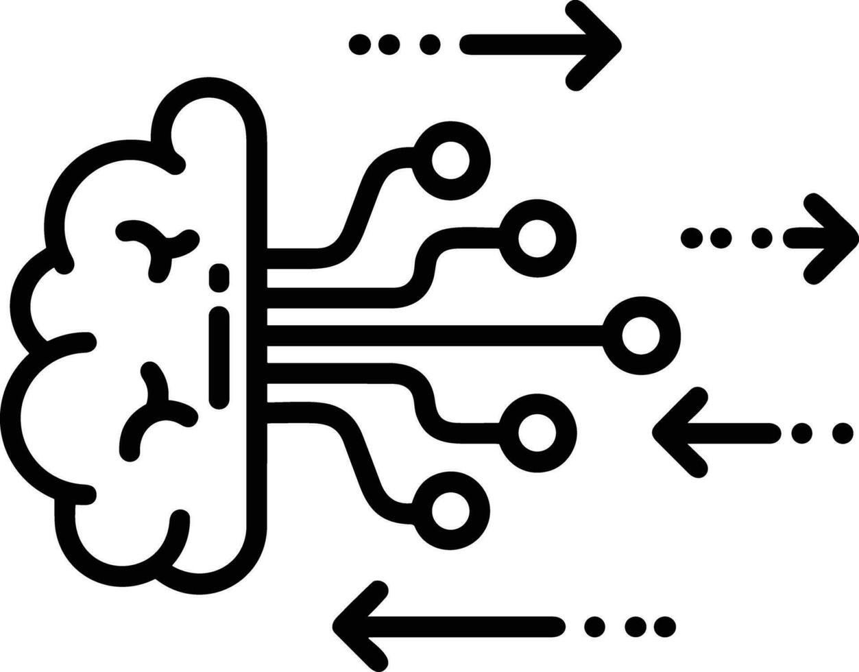 Brain idea symbol icon vector image. Illustration of the creative intelligence think design image