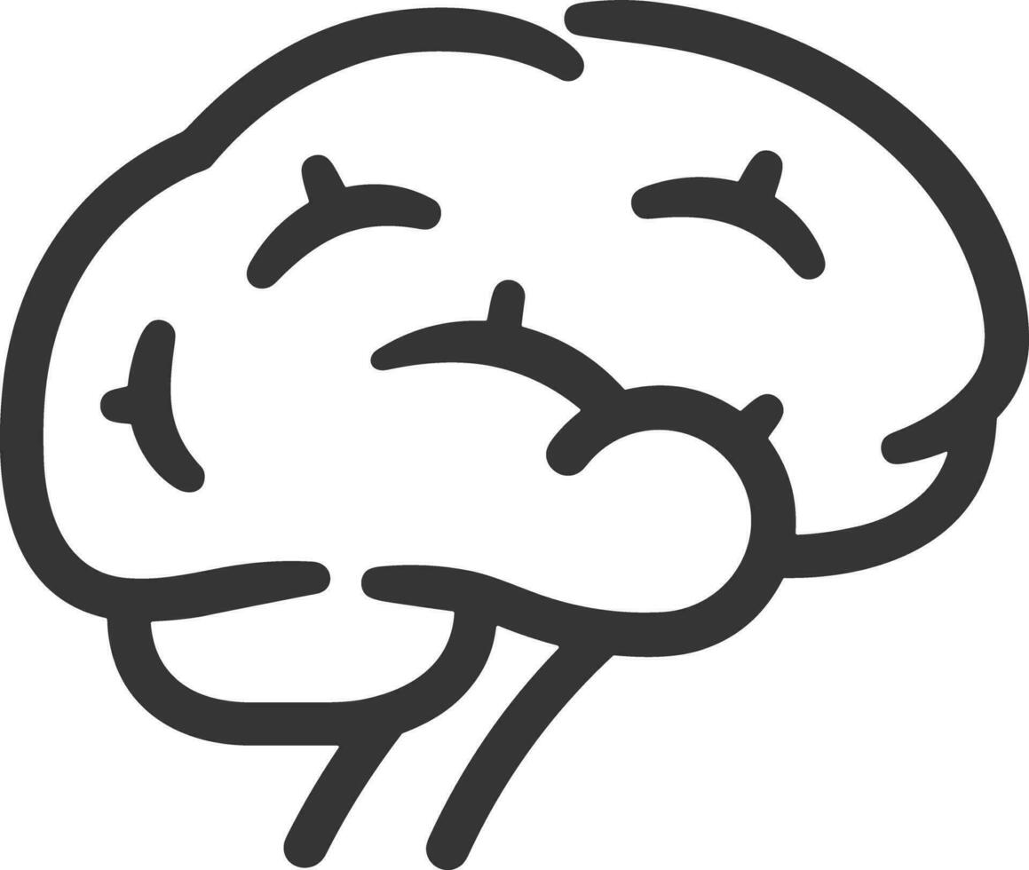 Brain idea symbol icon vector image. Illustration of the creative intelligence think design image