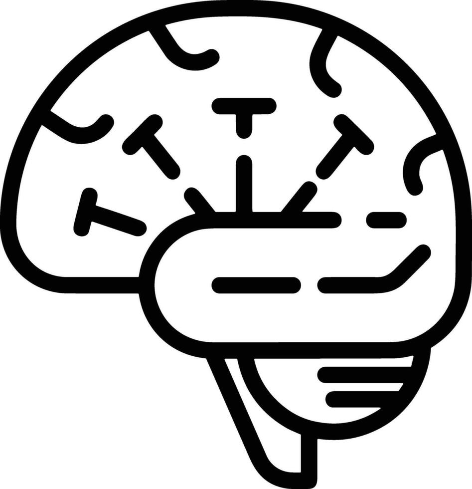 Brain idea symbol icon vector image. Illustration of the creative intelligence think design image