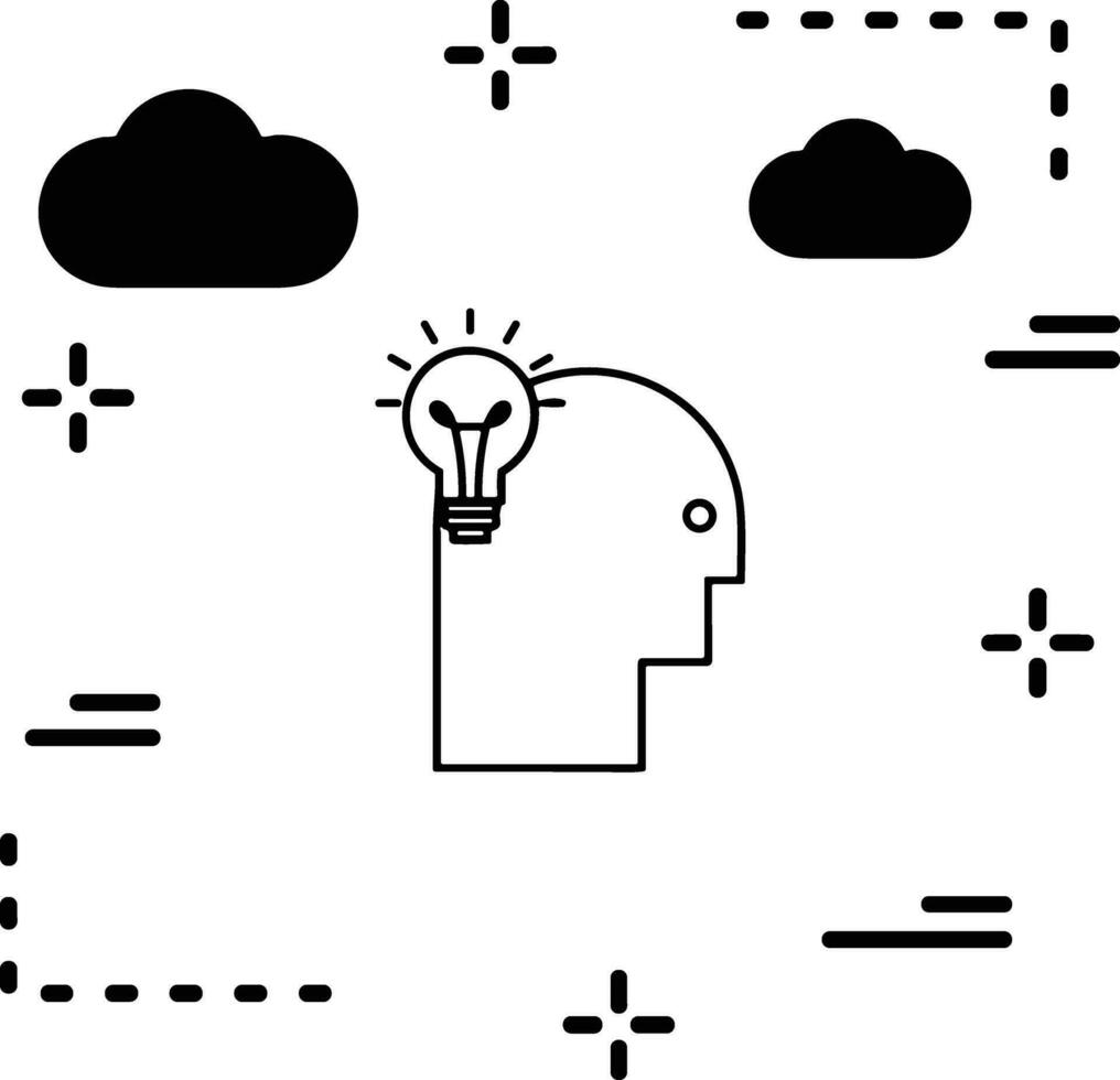 Brain idea symbol icon vector image. Illustration of the creative intelligence think design image