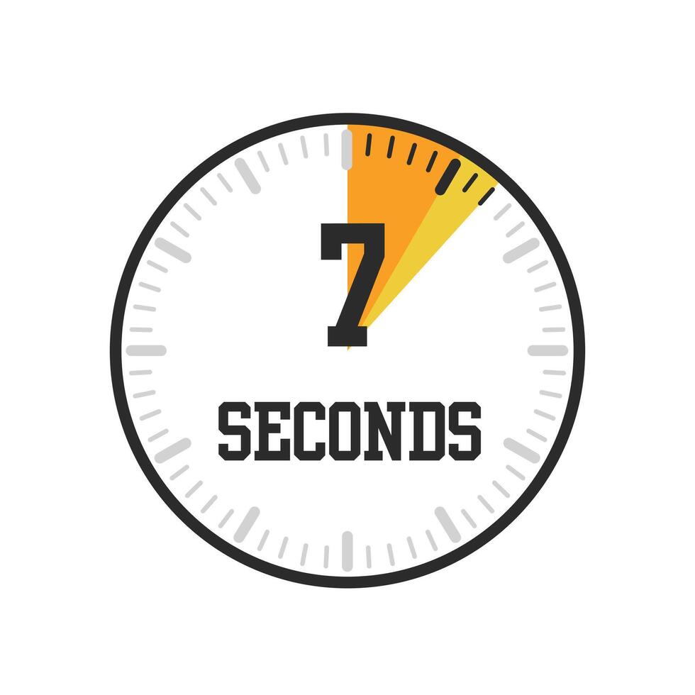 7 seconds, timer, clock icon design 26580691 Vector Art at Vecteezy