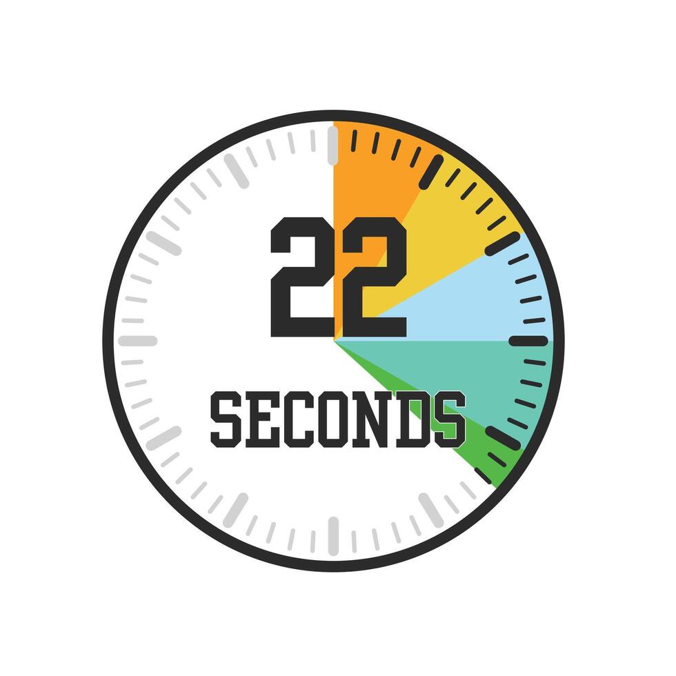 22 seconds, timer, clock icon design 26580717 Vector Art at Vecteezy