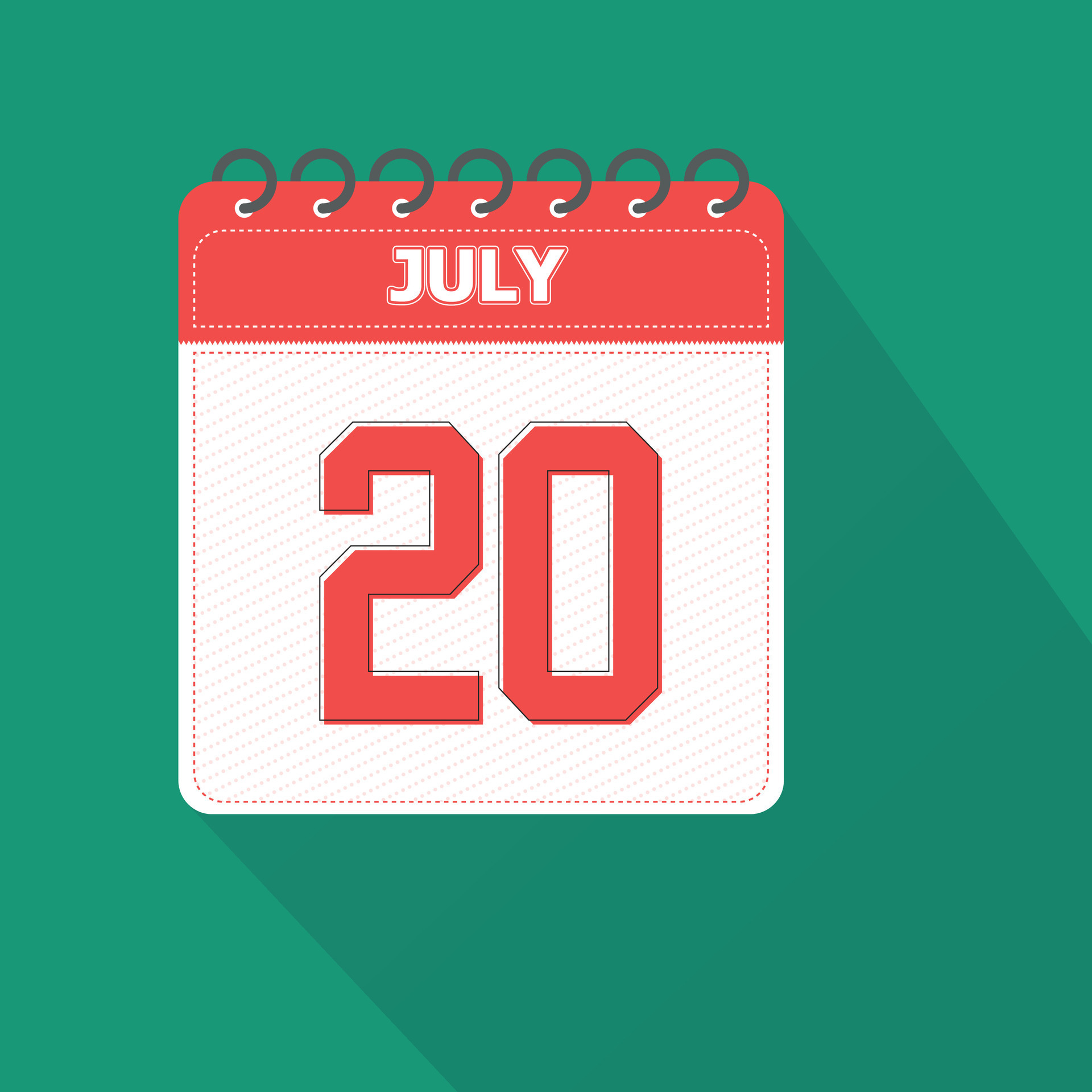 July 20 Calendar Daily Icon, Date, Month 26580756 Vector Art at Vecteezy