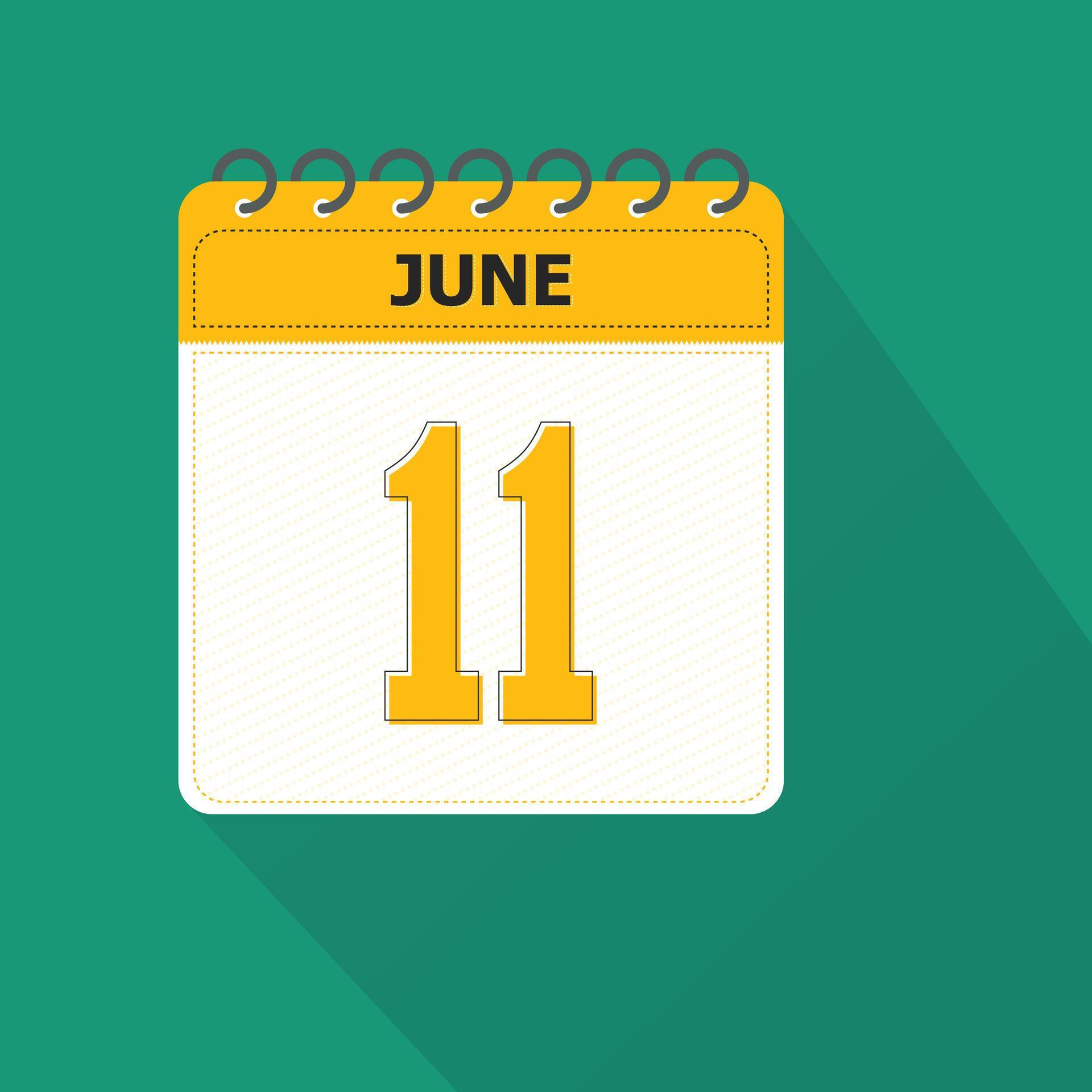 June 11 Calendar Daily Icon, Date, Month 26580761 Vector Art at Vecteezy