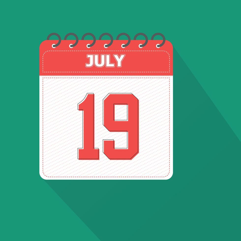 July 19 Calendar Daily Icon, Date, Month 26580769 Vector Art at Vecteezy