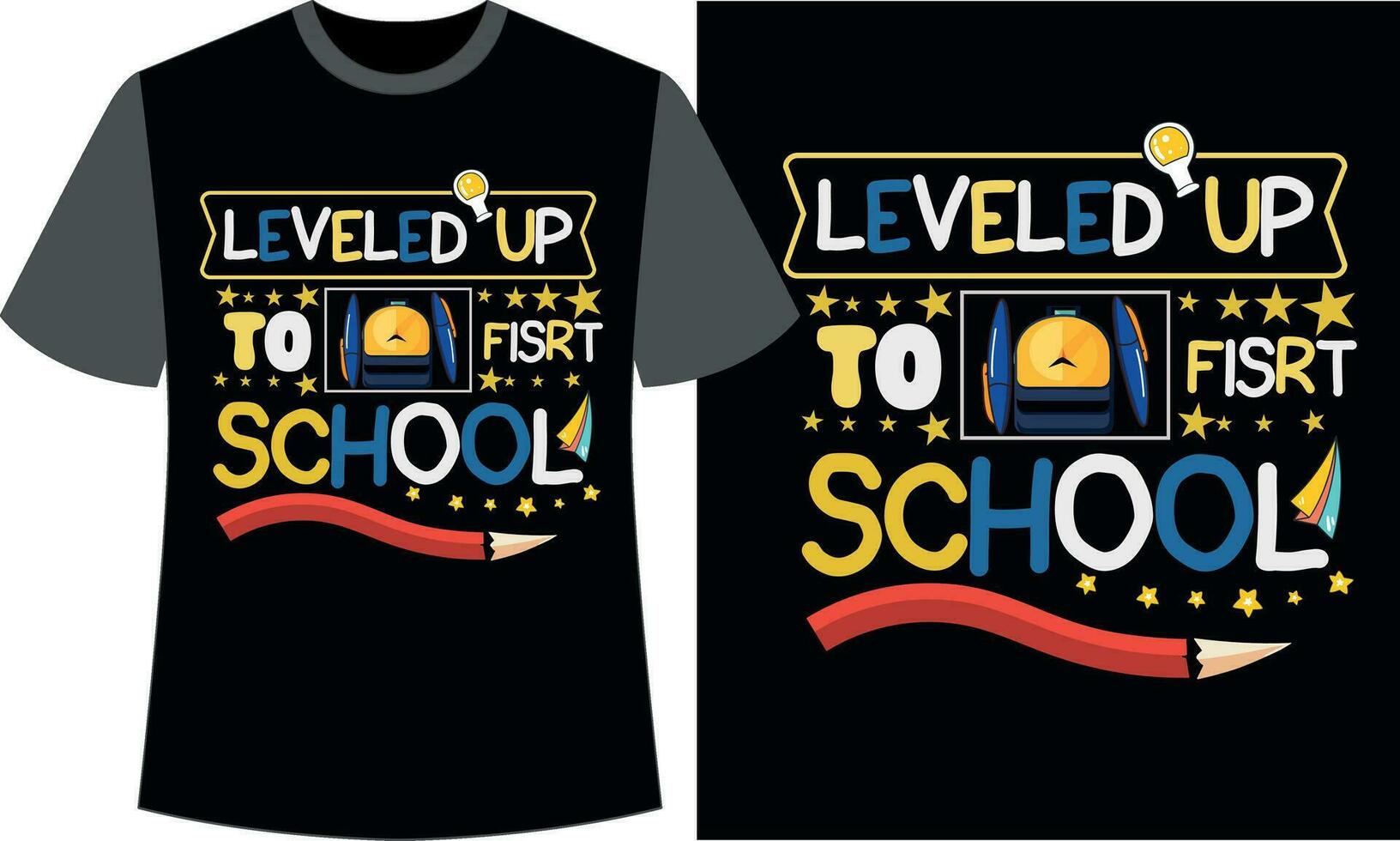 LEVELED UP TO FISRT SCHOOL vector