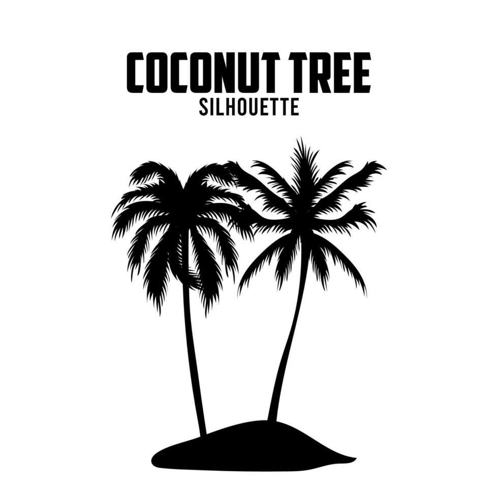 coconut tree Silhouette vector stock illustration  Palm Tree silhoutte