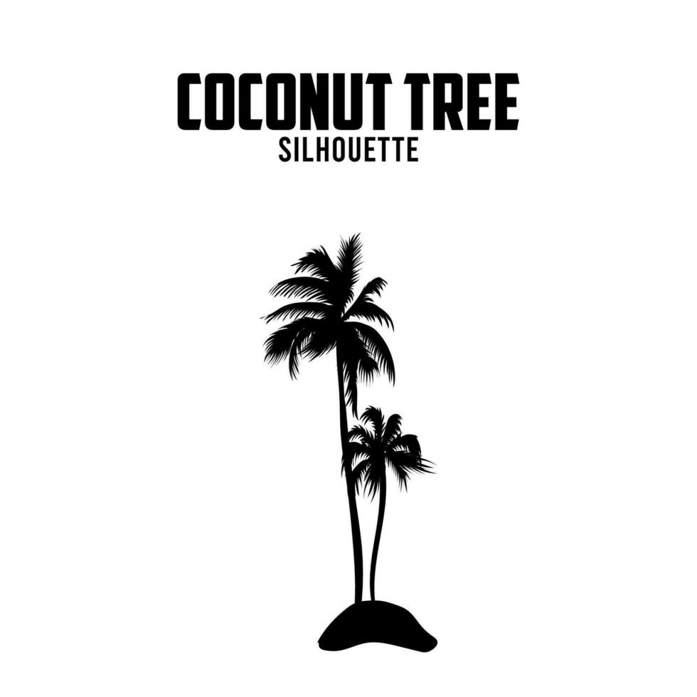 Coco árbol silueta vector valores ilustración palma árbol silhoutte